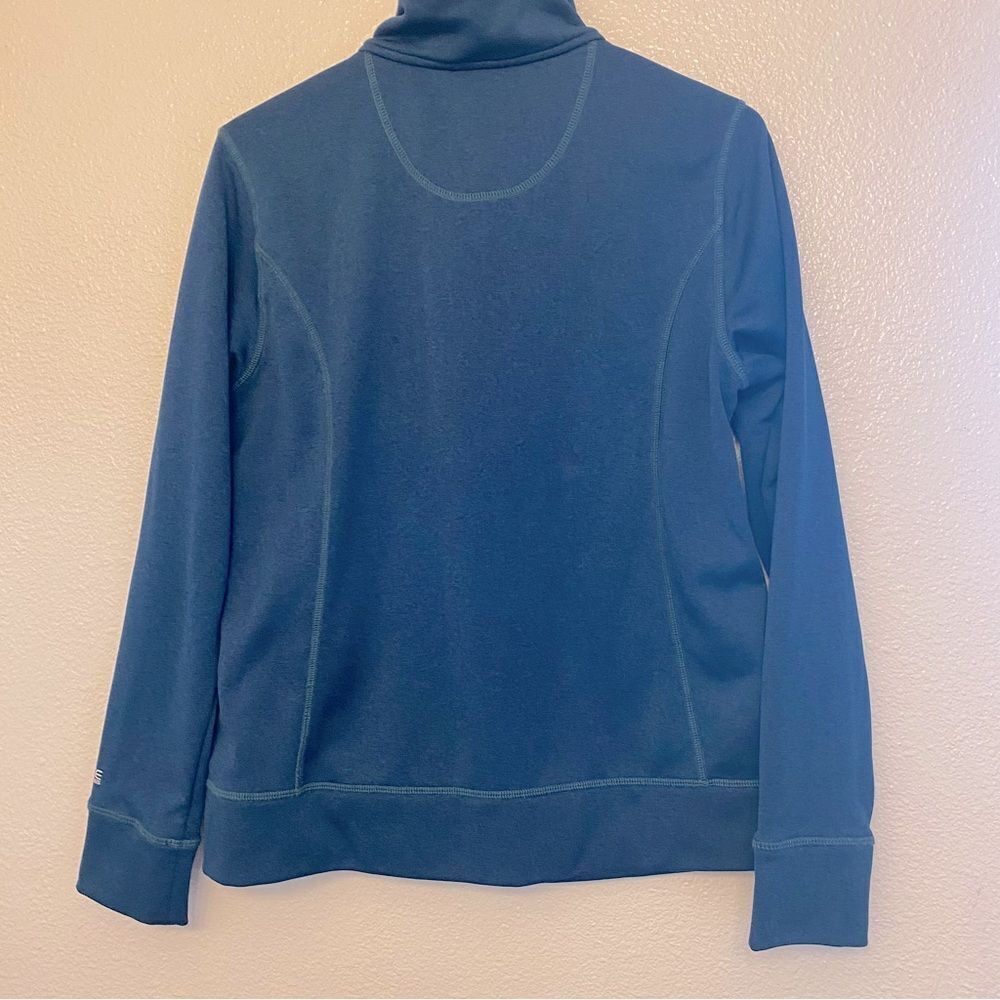 Carhartt womans fleece lined zip up jacket embroidered logo front teal blue M - Picture 3 of 13